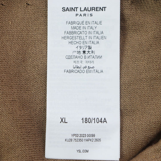 SAINT LAURENT PARIS sweater 752350 Main: 35% wool, Main: 35% cashmere, Main: 30% silk, Part: 33% wool, Part: 33% cashmere Brown mens XL Used Authentic