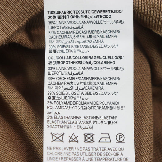 SAINT LAURENT PARIS sweater 752350 Main: 35% wool, Main: 35% cashmere, Main: 30% silk, Part: 33% wool, Part: 33% cashmere Brown mens XL Used Authentic