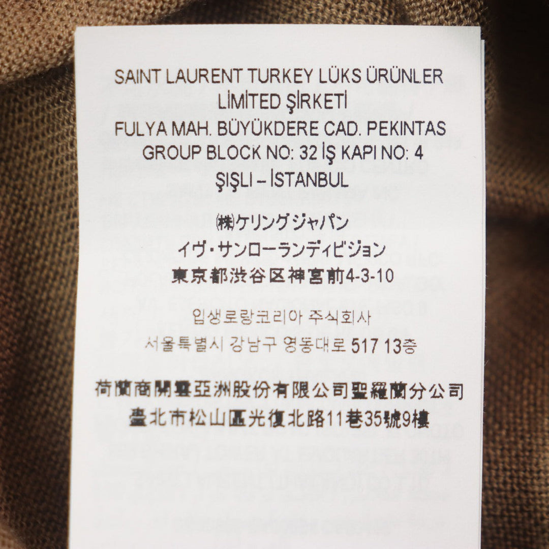 SAINT LAURENT PARIS sweater 752350 Main: 35% wool, Main: 35% cashmere, Main: 30% silk, Part: 33% wool, Part: 33% cashmere Brown mens XL Used Authentic