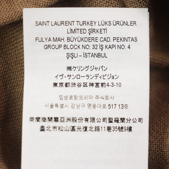 SAINT LAURENT PARIS sweater 752350 Main: 35% wool, Main: 35% cashmere, Main: 30% silk, Part: 33% wool, Part: 33% cashmere Brown mens XL Used Authentic