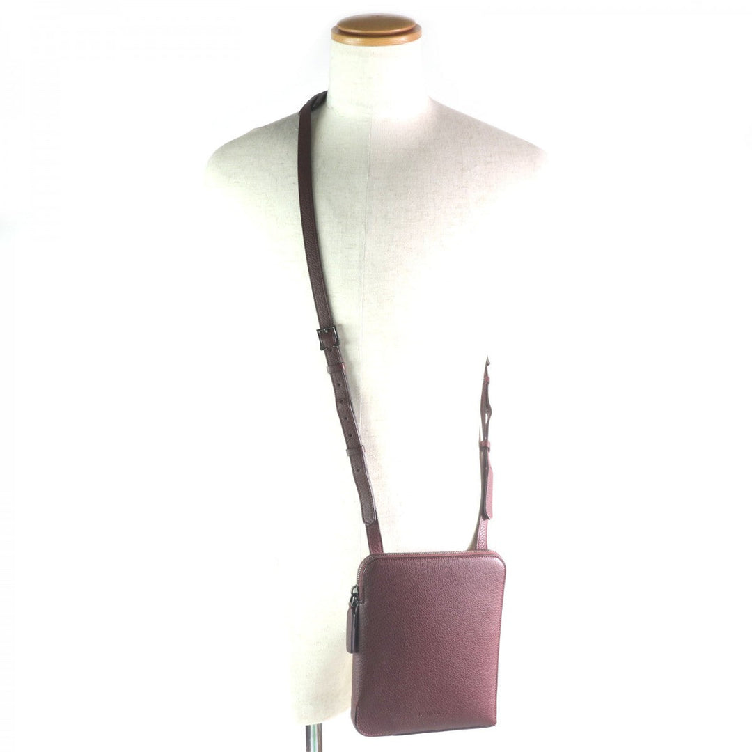 John Lobb Shoulder Bag Main: Grained calf leather Bordeaux mens Used Authentic