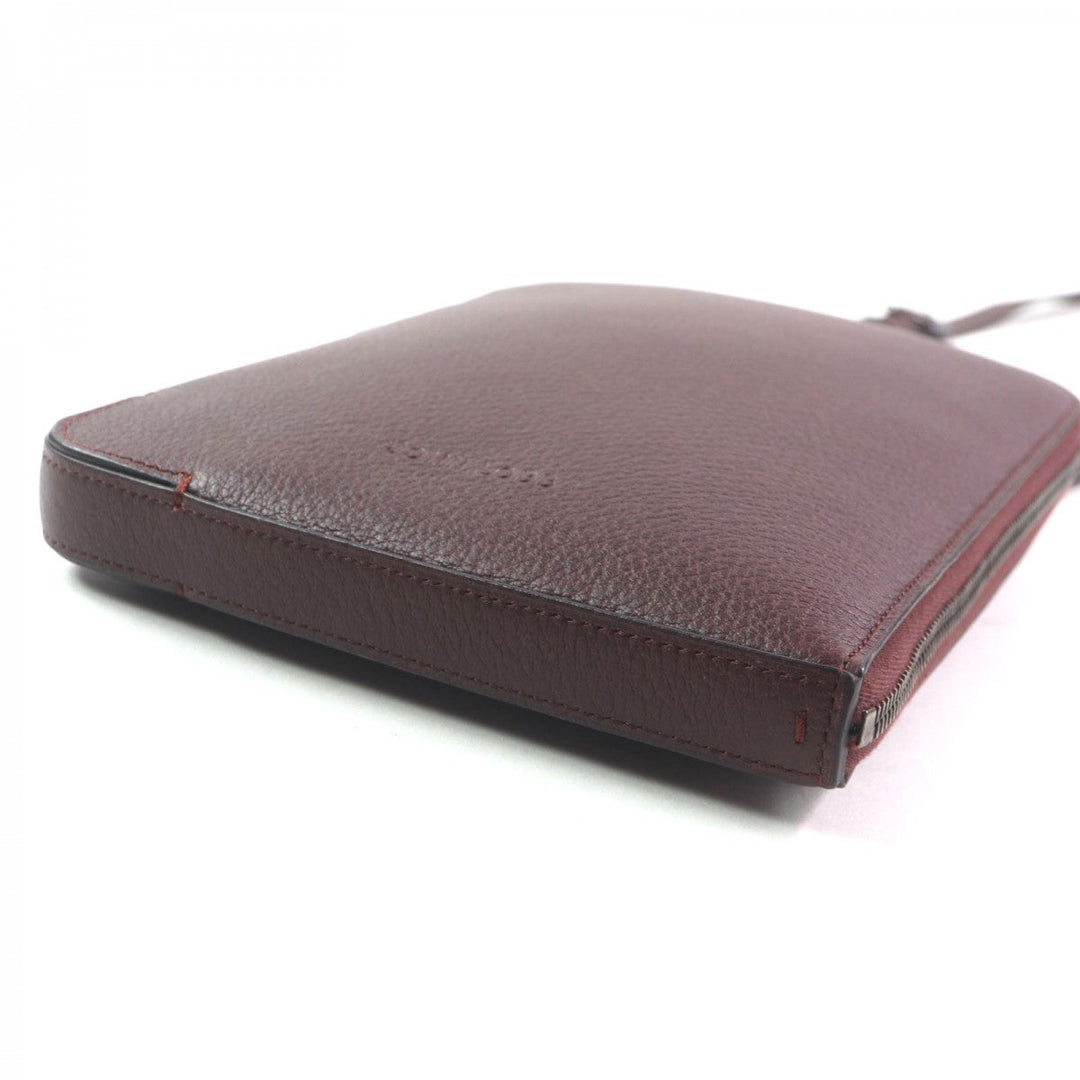 John Lobb Shoulder Bag Main: Grained calf leather Bordeaux mens Used Authentic