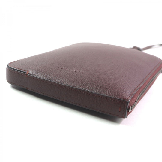 John Lobb Shoulder Bag Main: Grained calf leather Bordeaux mens Used Authentic