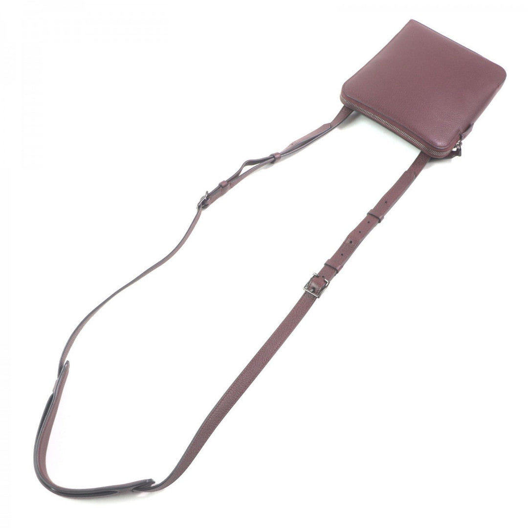 John Lobb Shoulder Bag Main: Grained calf leather Bordeaux mens Used Authentic