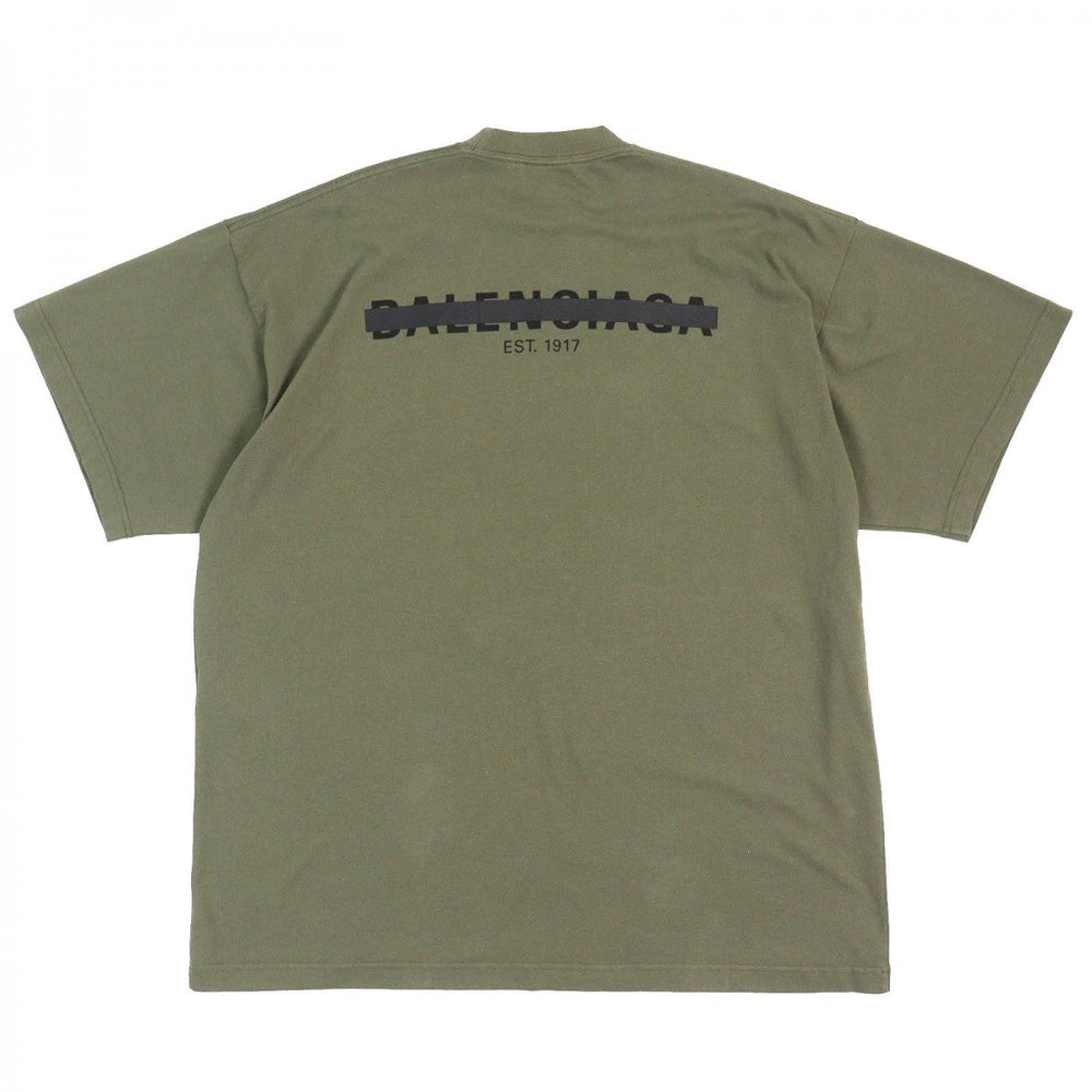 BALENCIAGA Short sleeve T-shirt 694576 cotton khaki mens 1 Used Authentic