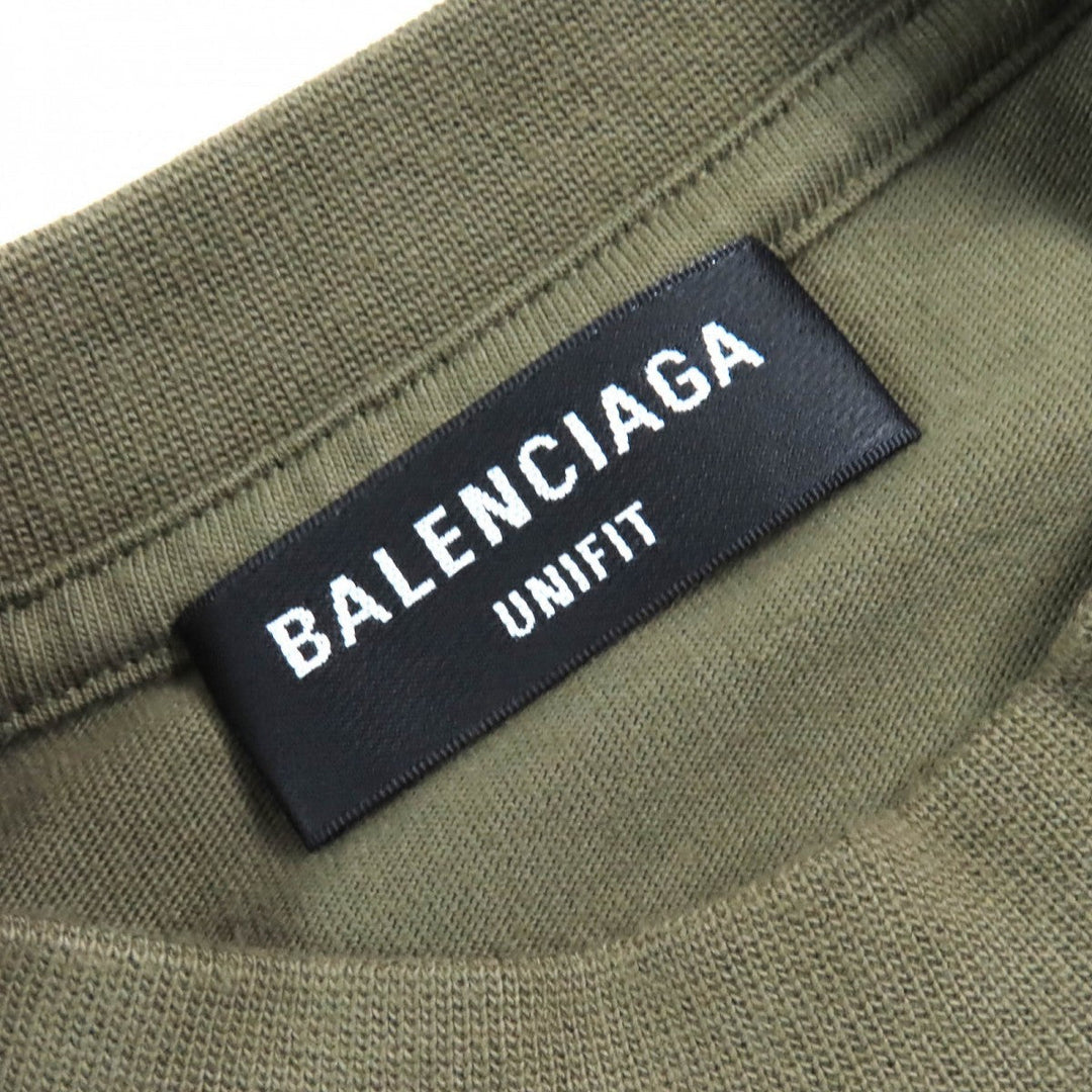 BALENCIAGA Short sleeve T-shirt 694576 cotton khaki mens 1 Used Authentic