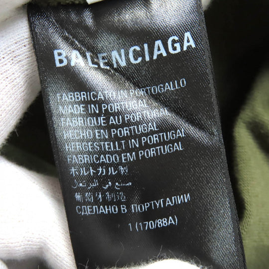 BALENCIAGA Short sleeve T-shirt 694576 cotton khaki mens 1 Used Authentic