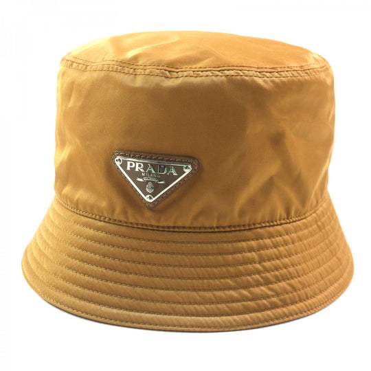 PRADA hat 2HC137 Outer: 100% polyamide (nylon), Lining: 100% cotton, Leather part: Cowhide Brown mens XL Used Authentic