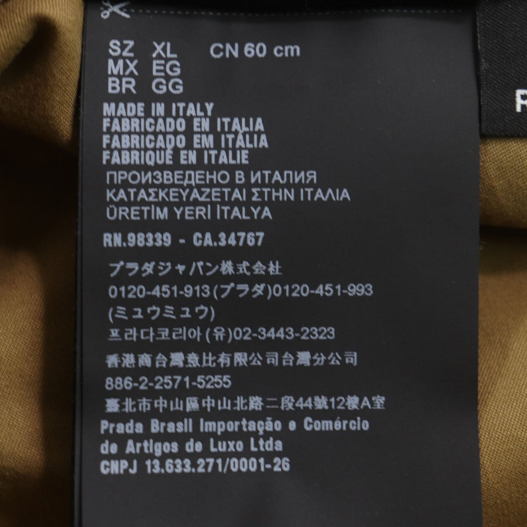 PRADA hat 2HC137 Outer: 100% polyamide (nylon), Lining: 100% cotton, Leather part: Cowhide Brown mens XL Used Authentic