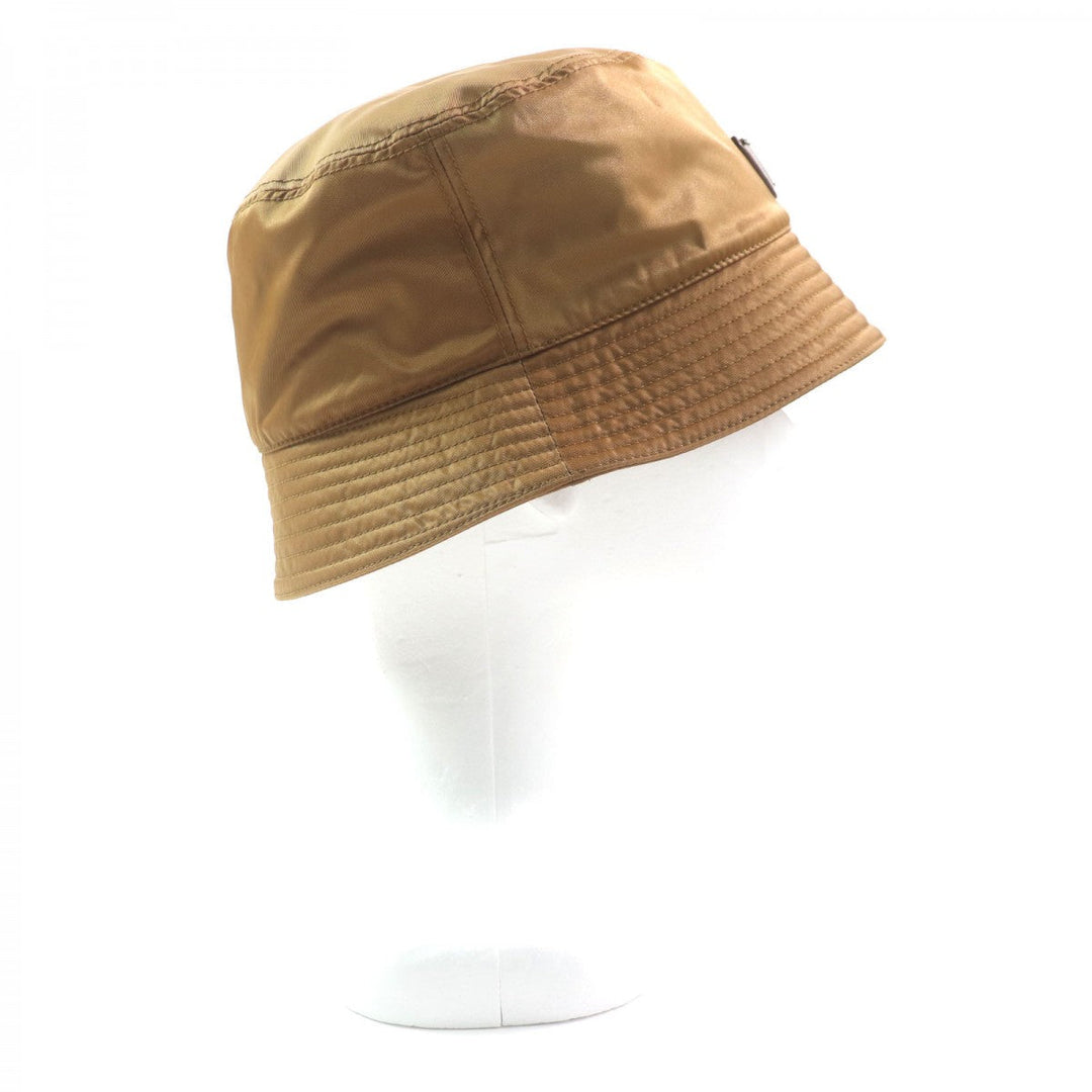 PRADA hat 2HC137 Outer: 100% polyamide (nylon), Lining: 100% cotton, Leather part: Cowhide Brown mens XL Used Authentic