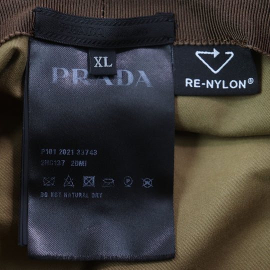 PRADA hat 2HC137 Outer: 100% polyamide (nylon), Lining: 100% cotton, Leather part: Cowhide Brown mens XL Used Authentic