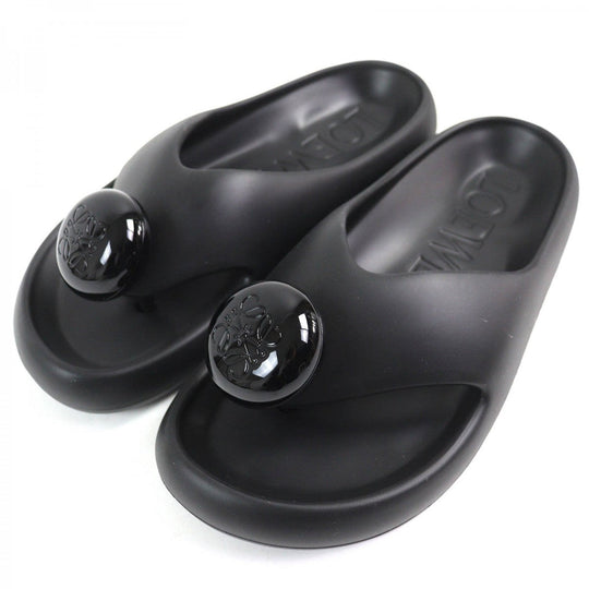 LOEWE Sandals Main: Rubber black BUBBLE THONG SLIDE mens 42 Used Authentic