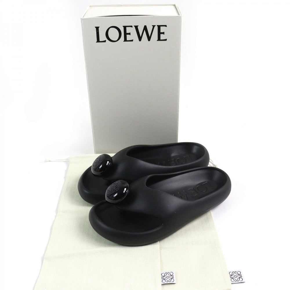 LOEWE Sandals Main: Rubber black BUBBLE THONG SLIDE mens 42 Used Authentic