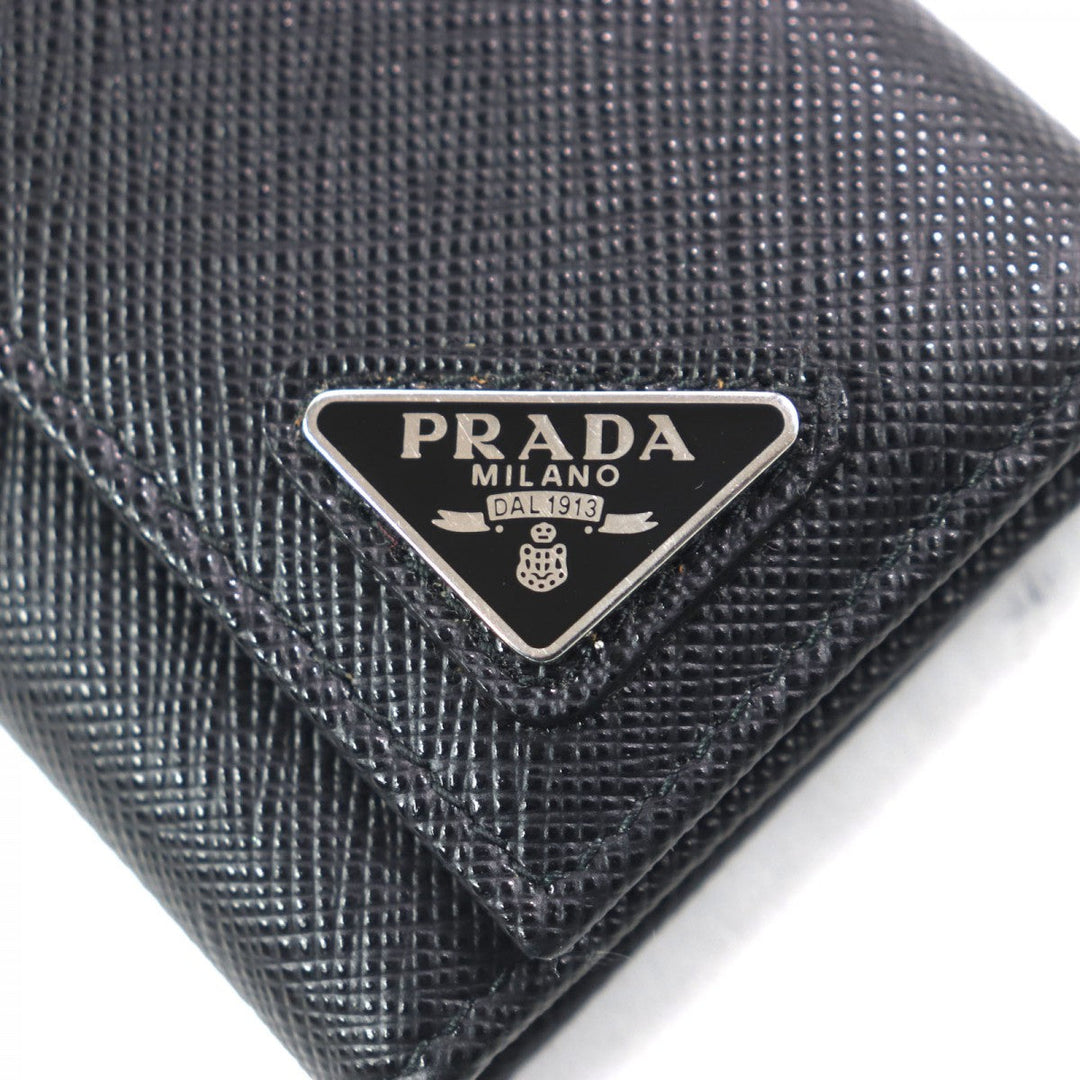PRADA Key case Key holder  2PG222 Main: Saffiano leather black mens Used Authentic