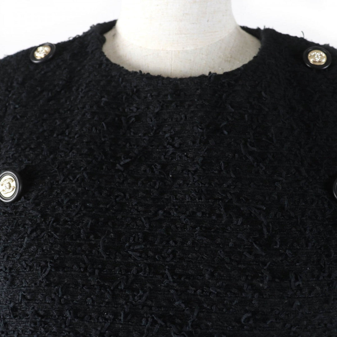 CHANEL Jacket P70609V61941 Main: 44% cotton, Main: 32% polyamide (nylon), Main: 13% silk, Main: 11% polyester, Lining: 100% silk black Women 34 Used Authentic