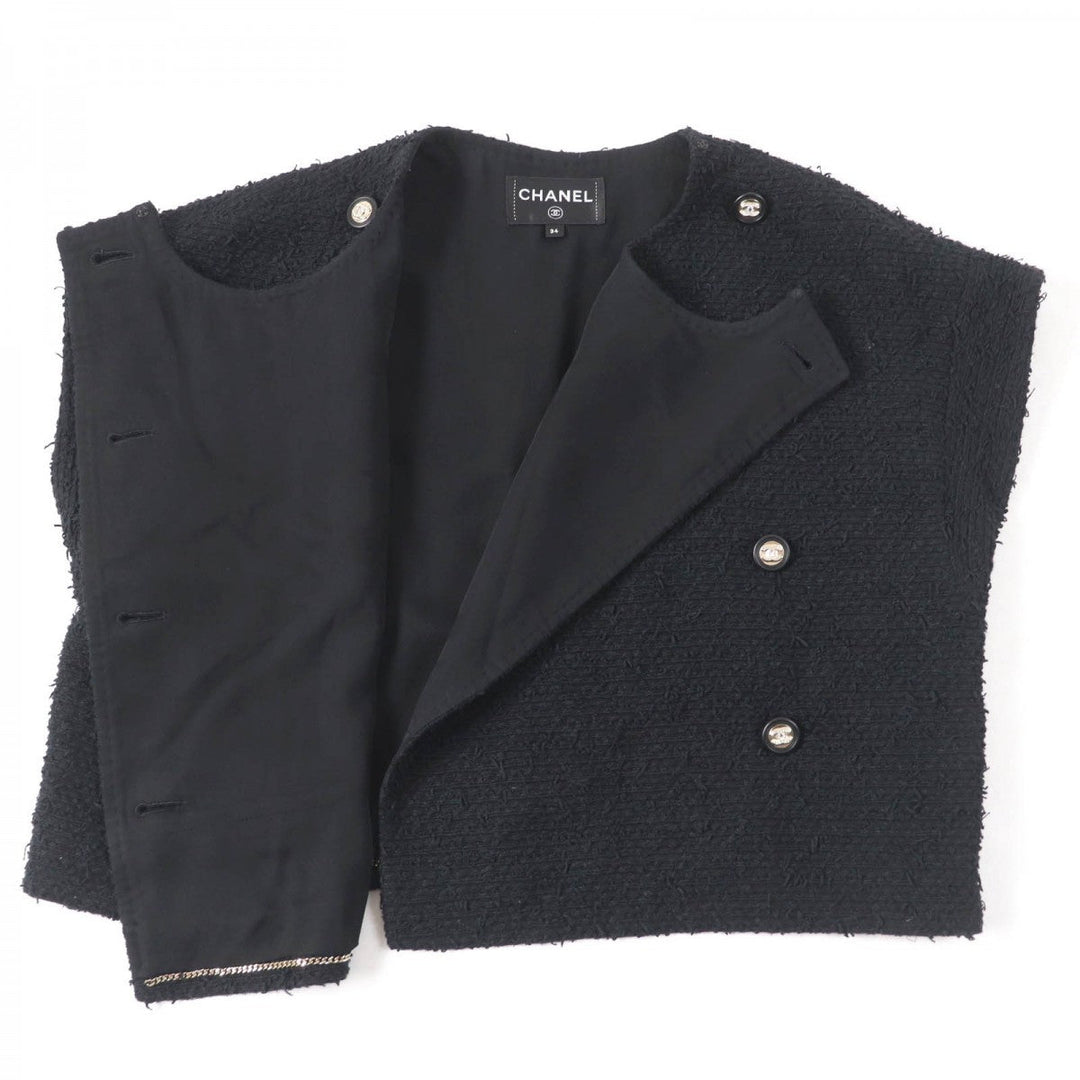 CHANEL Jacket P70609V61941 Main: 44% cotton, Main: 32% polyamide (nylon), Main: 13% silk, Main: 11% polyester, Lining: 100% silk black Women 34 Used Authentic