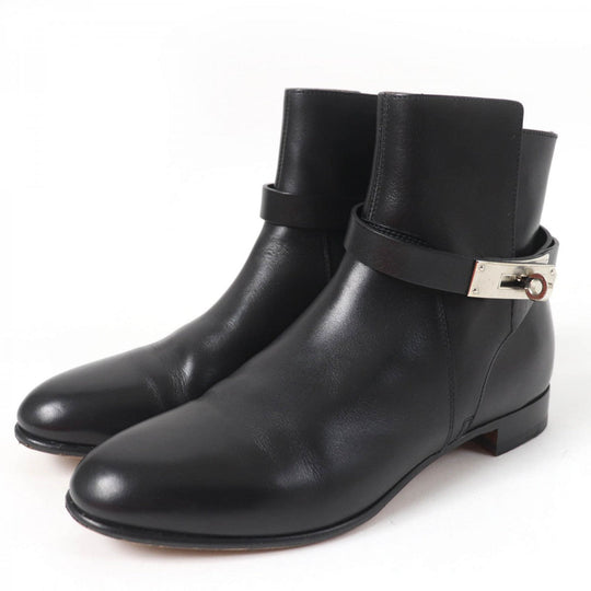 HERMES short boots Main: Leather black Neo Women 36.5 Used Authentic