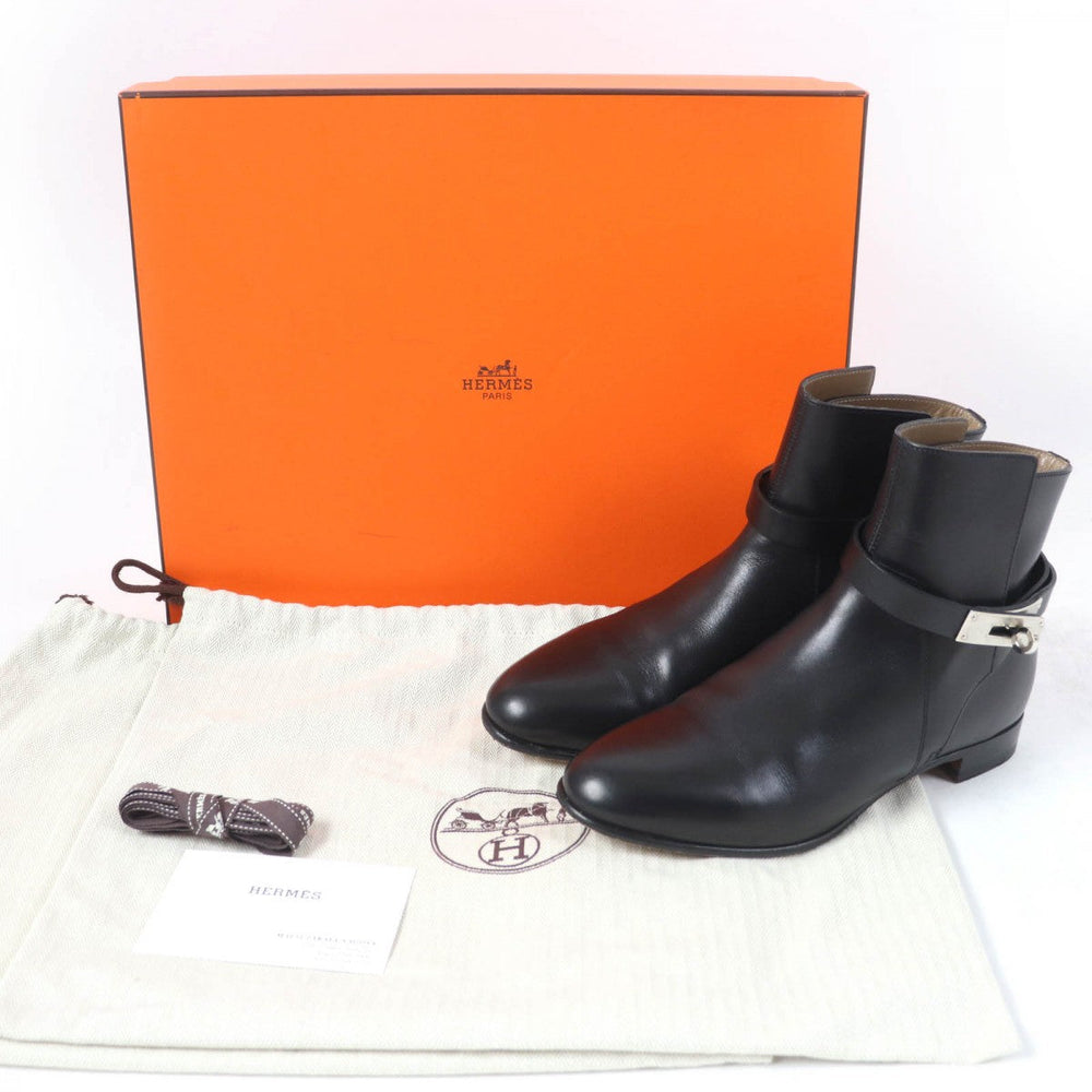 HERMES short boots Main: Leather black Neo Women 36.5 Used Authentic