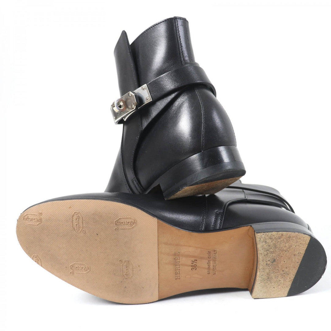 HERMES short boots Main: Leather black Neo Women 36.5 Used Authentic