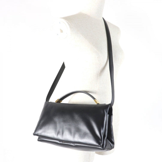 MARNI Shoulder Bag BMMP0130U1 Main: Leather black PRISMA puffer Women Used Authentic