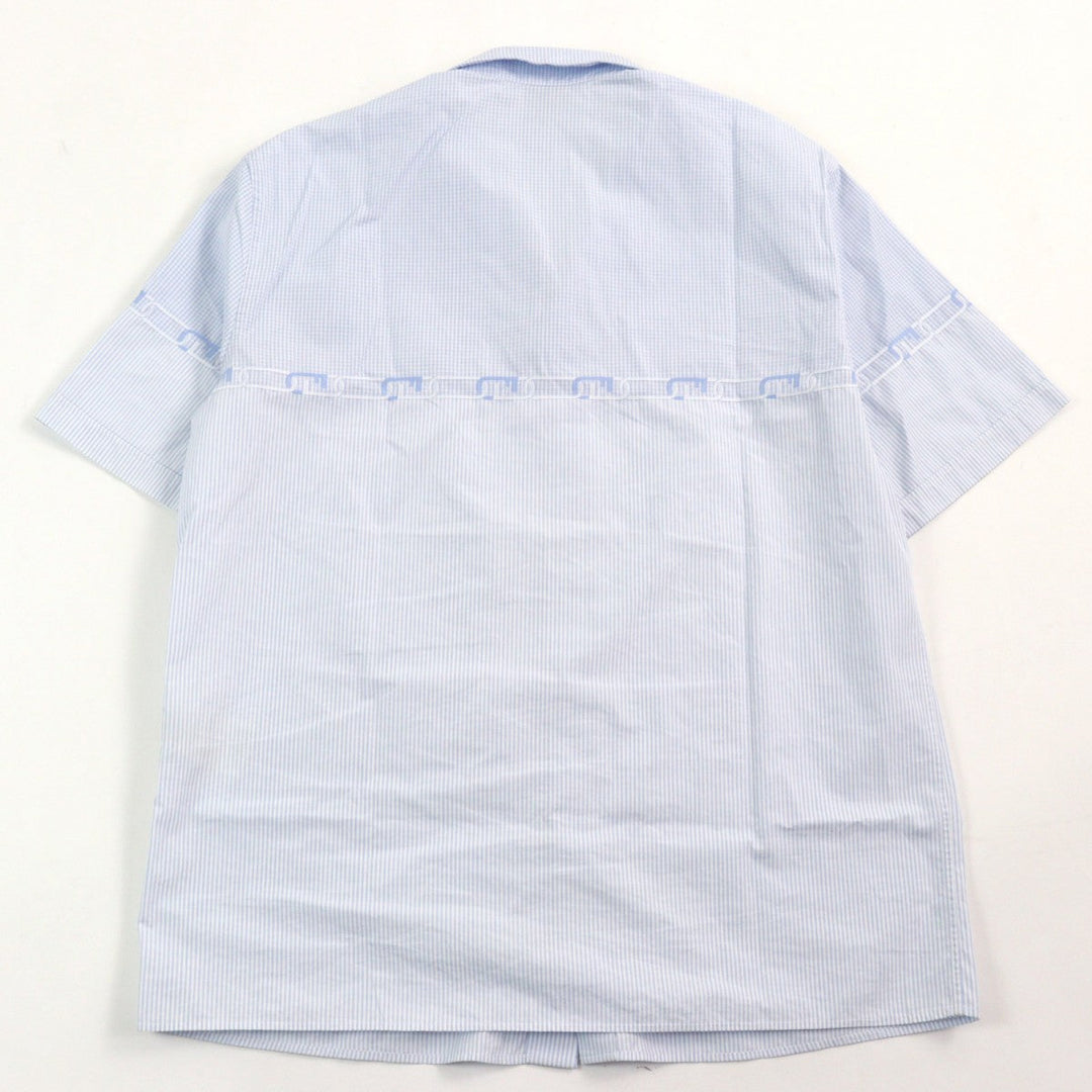 FENDI Short sleeve shirt FS0795 Outer material: 100% cotton Light blue white mens 40 Used Authentic