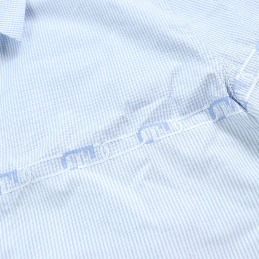 FENDI Short sleeve shirt FS0795 Outer material: 100% cotton Light blue white mens 40 Used Authentic