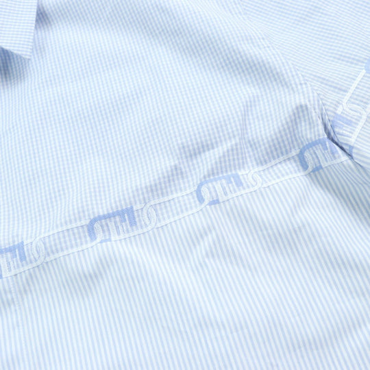 FENDI Short sleeve shirt FS0795 Outer material: 100% cotton Light blue white mens 40 Used Authentic