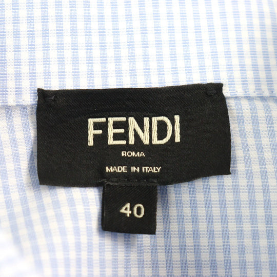 FENDI Short sleeve shirt FS0795 Outer material: 100% cotton Light blue white mens 40 Used Authentic