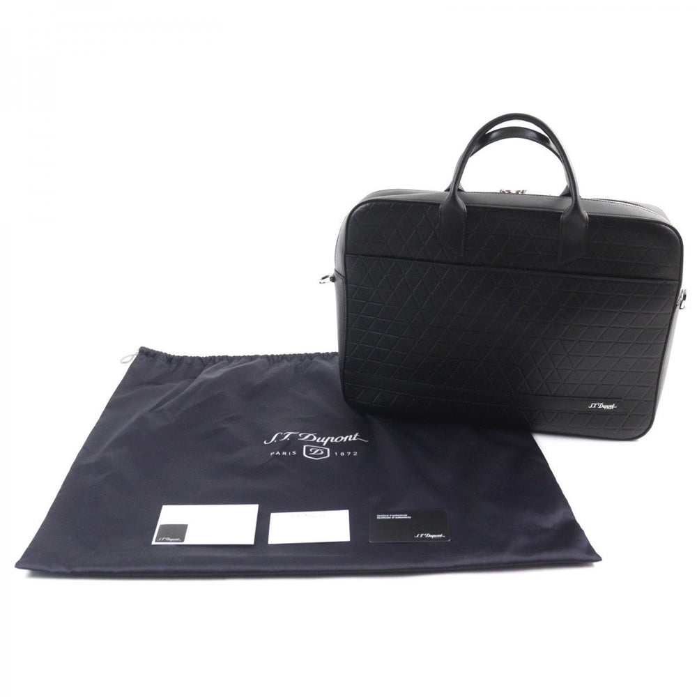 Dupont Briefcase Main: Grained calf leather black Firehead mens Used Authentic