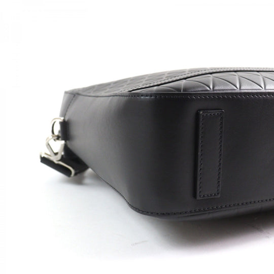 Dupont Briefcase Main: Grained calf leather black Firehead mens Used Authentic