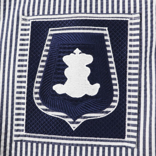 HERMES one piece cotton Navy white 34