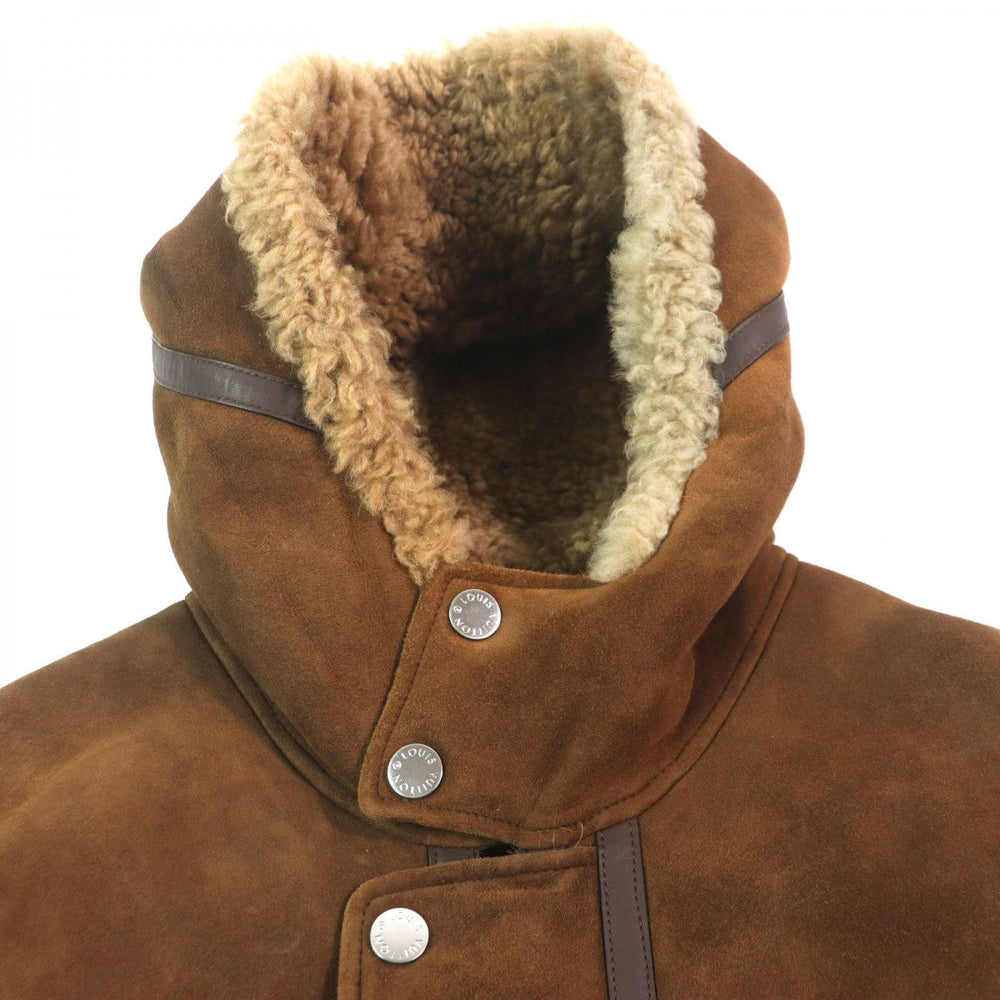 LOUIS VUITTON Mouton coat Main: Mouton, Leather part: Cowhide Brown mens 54 Used Authentic