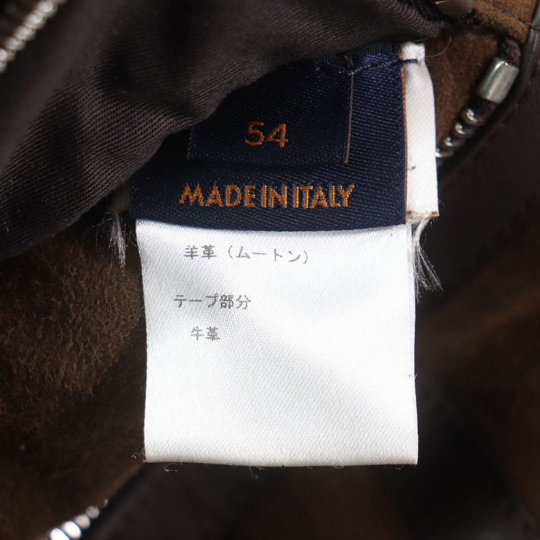 LOUIS VUITTON Mouton coat Main: Mouton, Leather part: Cowhide Brown mens 54 Used Authentic
