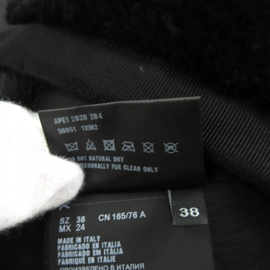 PRADA coat 56951 Sheep leather black 38