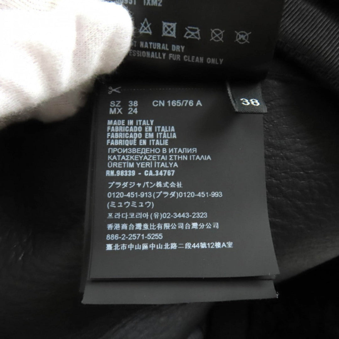 PRADA coat 56951 Sheep leather black 38