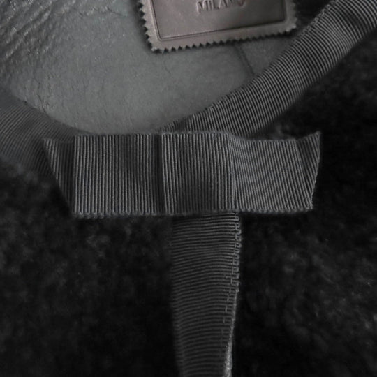 PRADA coat 56951 Sheep leather black 38