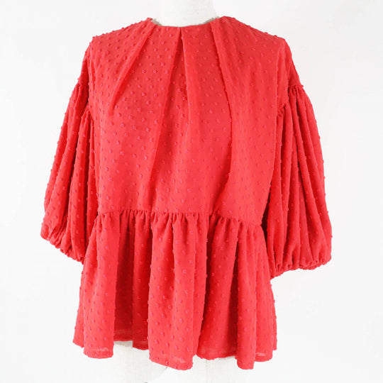 Tsuru by Mariko Oikawa blouse BL-1241360 Main: 100% polyester, Lining: 100% polyester Red Women F Used Authentic