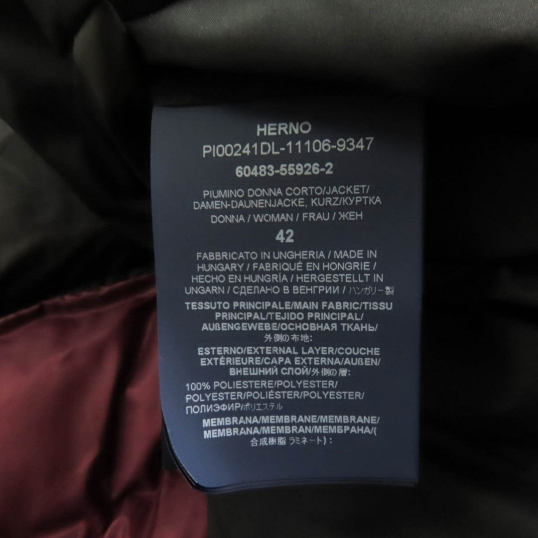 Herno Down jacket PI00241DL Outer: 100% polyester, Lining: 100% nylon, Part: 100% nylon, Filling: 80% down, Filling: 20% feather black Women 42 Used Authentic