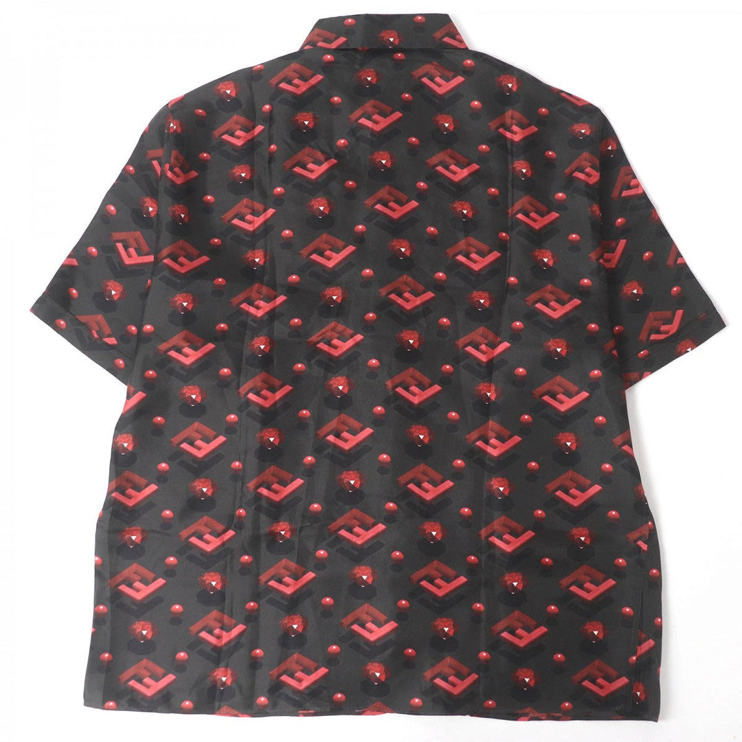 FENDI Short sleeve shirt FS0795 Main: 100% silk charcoal mens 41 Used Authentic