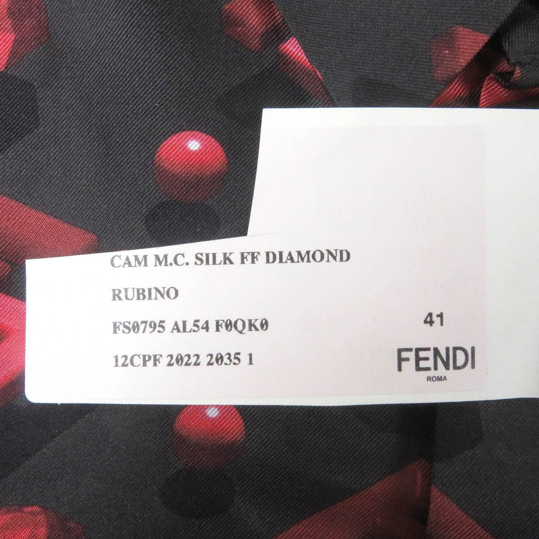 FENDI Short sleeve shirt FS0795 Main: 100% silk charcoal mens 41 Used Authentic