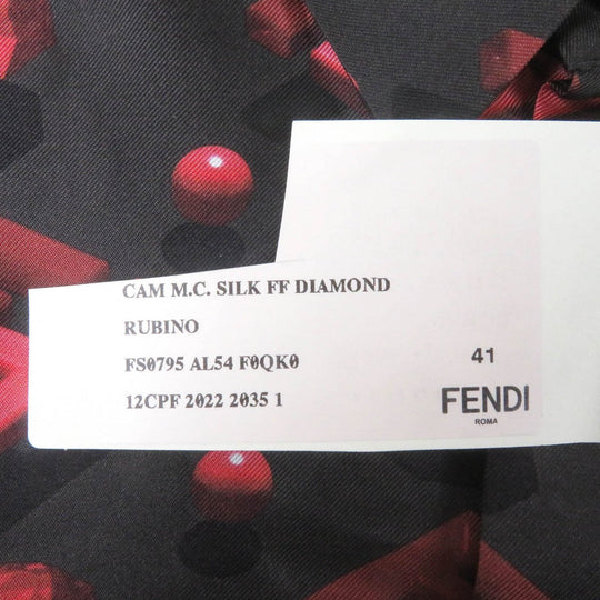 FENDI Short sleeve shirt FS0795 Main: 100% silk charcoal mens 41 Used Authentic