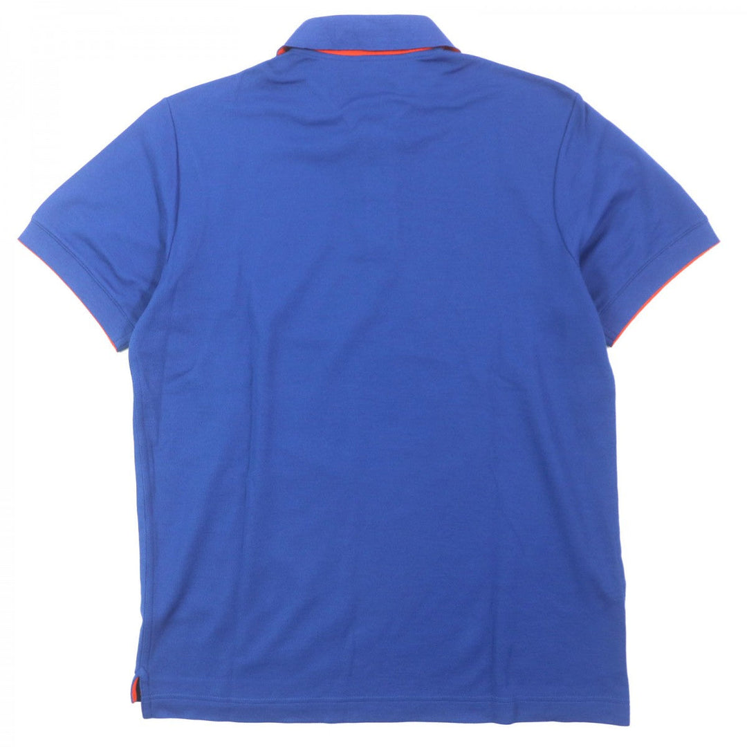 HERMES Short sleeve polo shirt cotton Blue orange M