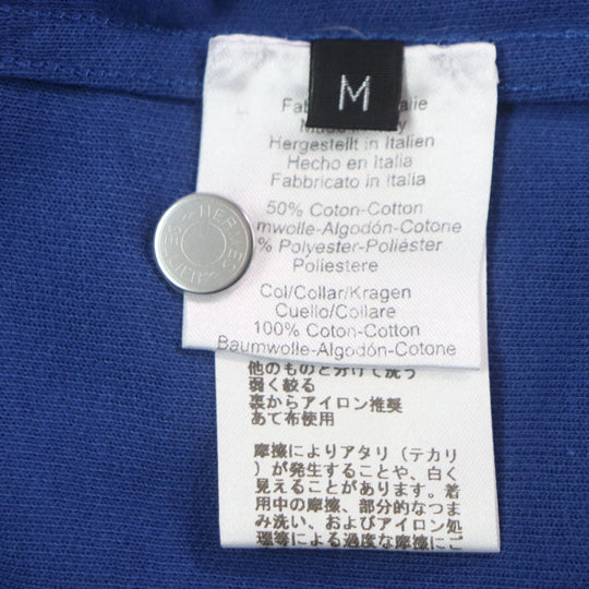 HERMES Short sleeve polo shirt cotton Blue orange M