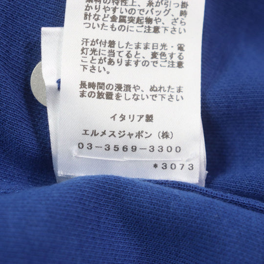 HERMES Short sleeve polo shirt cotton Blue orange M