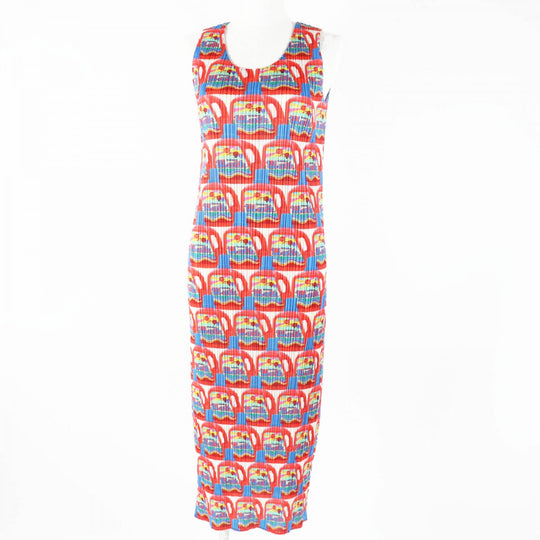PLEATS PLEASE one piece PP83-JH514 Main: 100% polyester Multi Women 4 Used Authentic