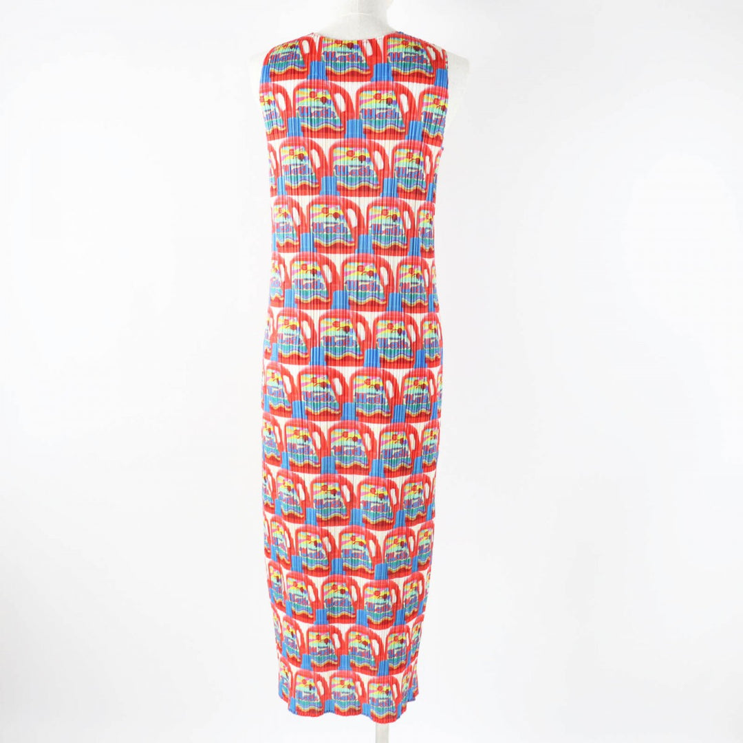 PLEATS PLEASE one piece PP83-JH514 Main: 100% polyester Multi Women 4 Used Authentic