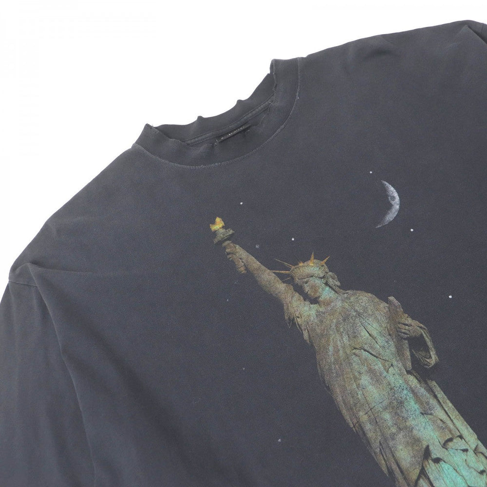 BALENCIAGA Short sleeve T-shirt 764235 Main: 100% cotton, part: 97% cotton, part: 3% polyurethane black mens XL Used Authentic
