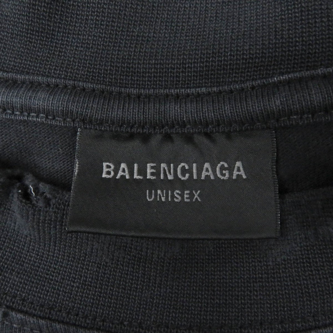 BALENCIAGA Short sleeve T-shirt 764235 Main: 100% cotton, part: 97% cotton, part: 3% polyurethane black mens XL Used Authentic