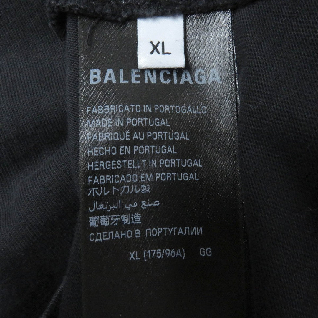 BALENCIAGA Short sleeve T-shirt 764235 Main: 100% cotton, part: 97% cotton, part: 3% polyurethane black mens XL Used Authentic