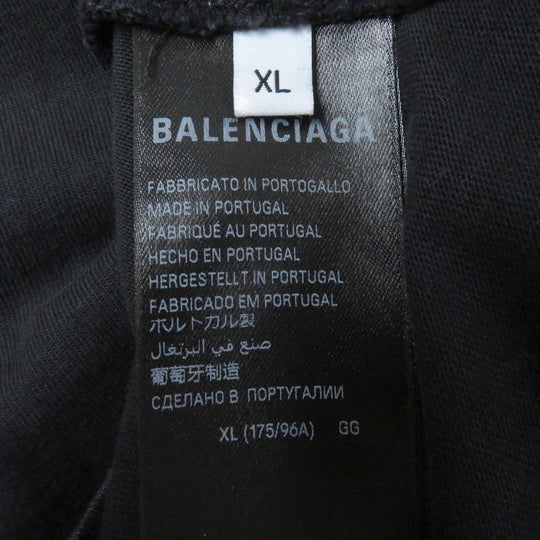 BALENCIAGA Short sleeve T-shirt 764235 Main: 100% cotton, part: 97% cotton, part: 3% polyurethane black mens XL Used Authentic